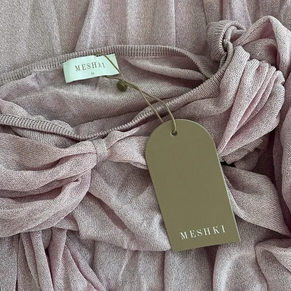 Meshki Pink Asymmetrical Ruched Bodycon Dress - Picture 6 of 6